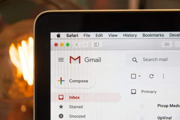 picture showing gmail inbox screen